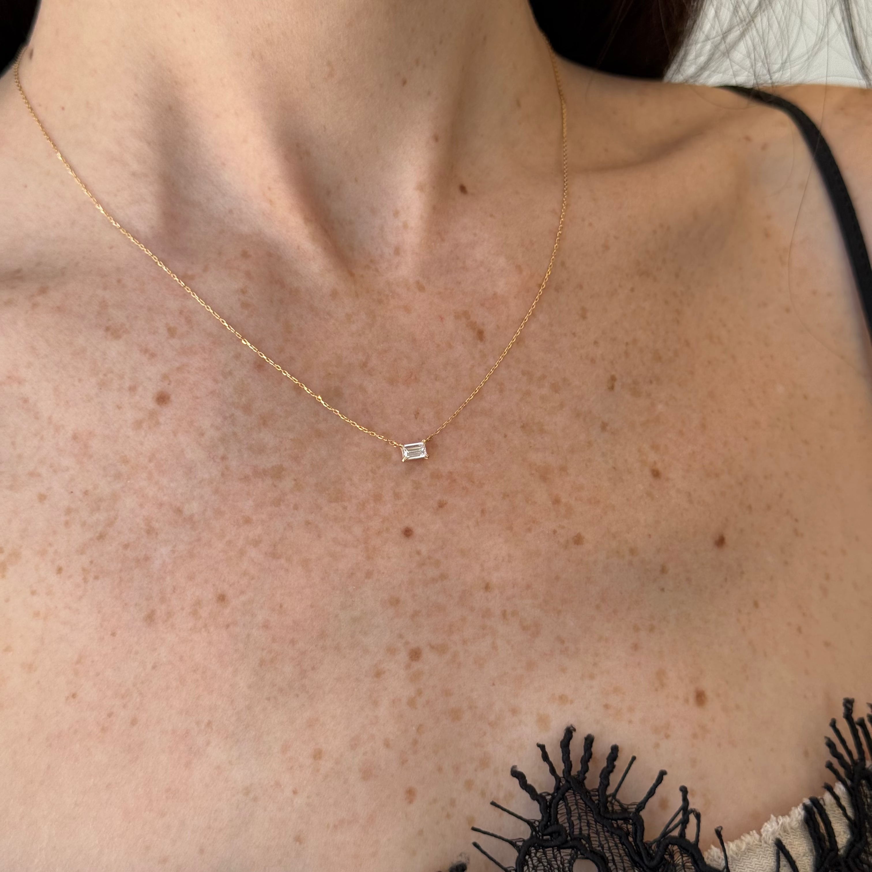 Enola Emerald Cut Diamond Necklace