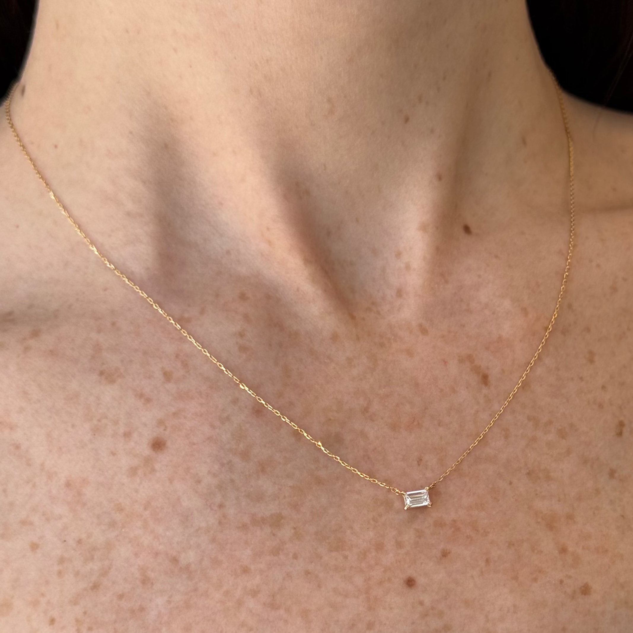 Enola Emerald Cut Diamond Necklace
