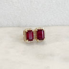 Lena Ruby Diamond Studs