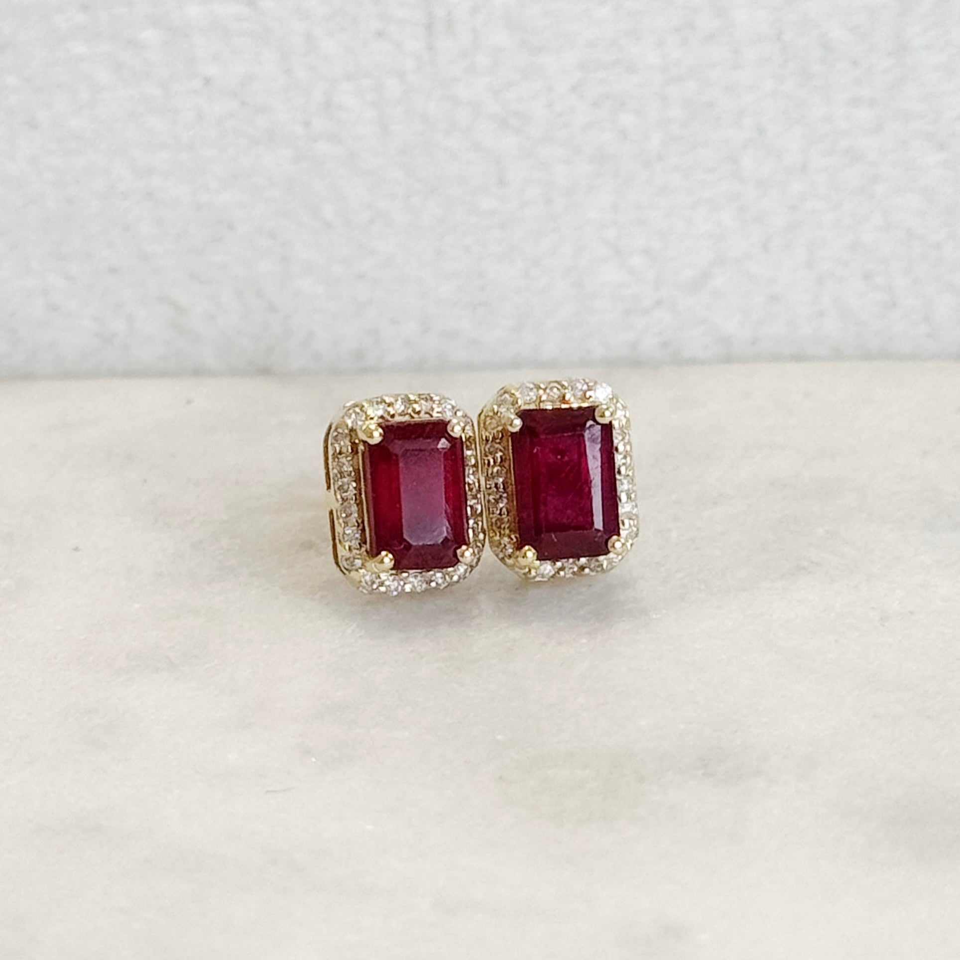 Lena Ruby Diamond Studs