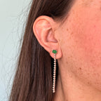 Christine 2 in 1 Emerald Diamond Earrings