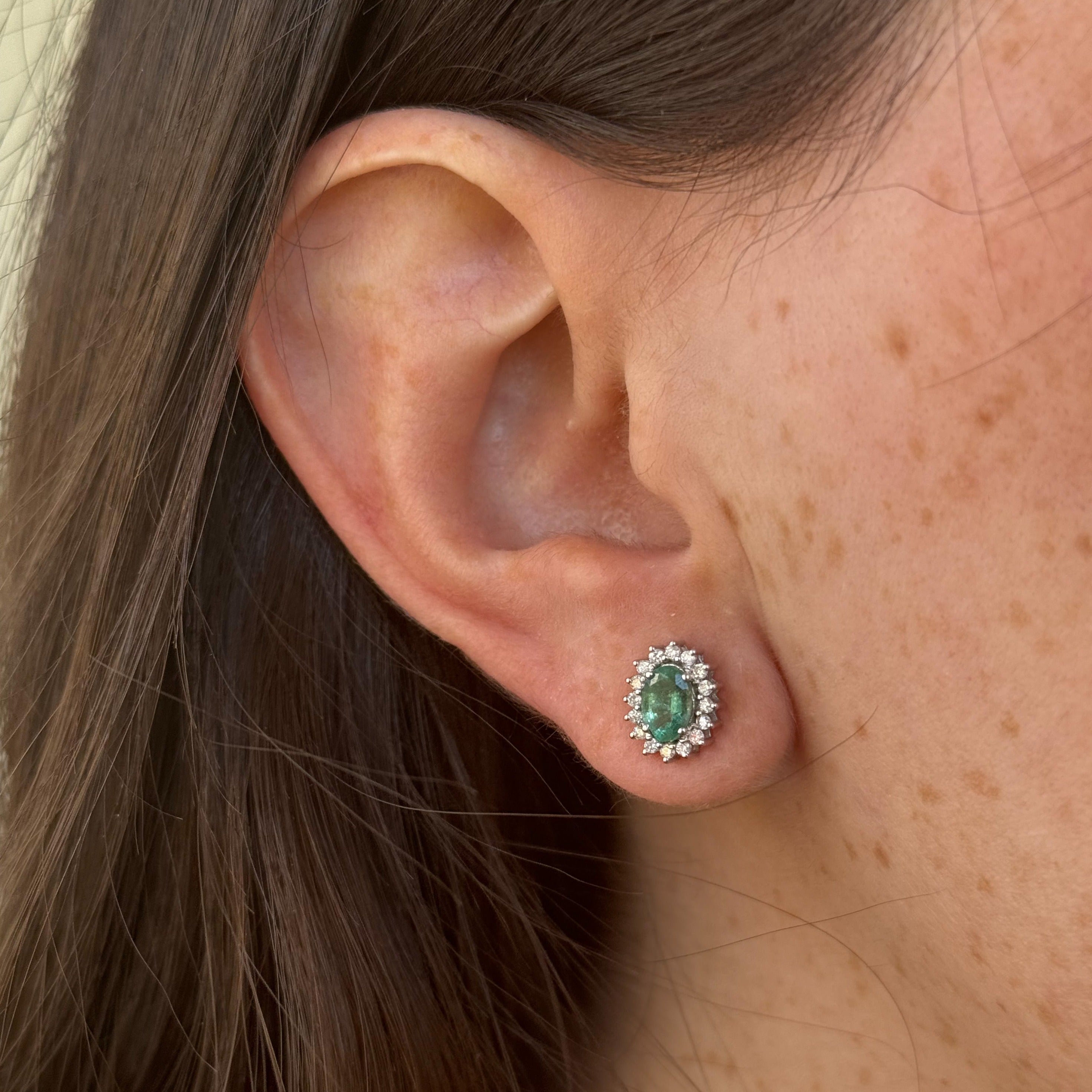 Kara Emerald Diamond Studs