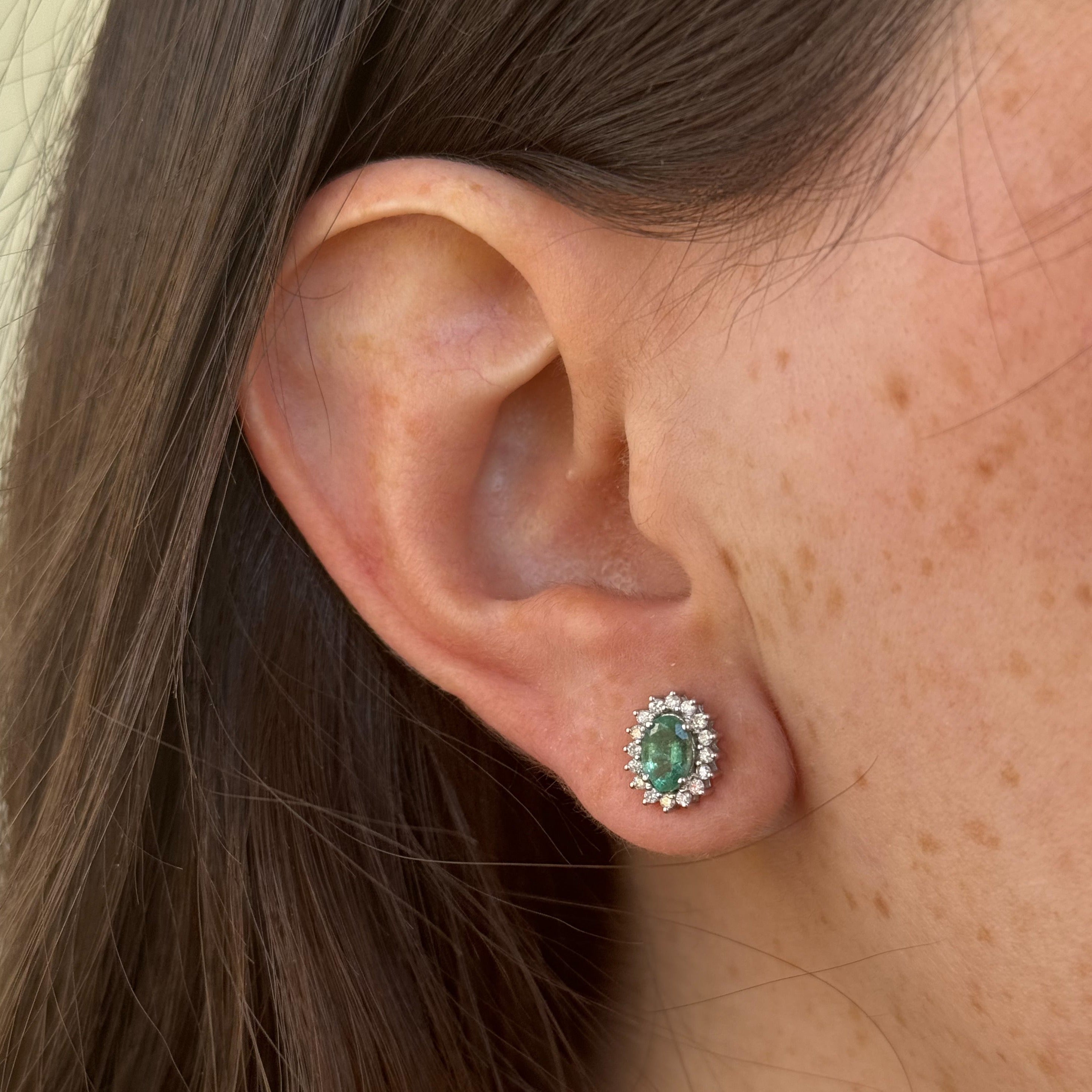 Kara Emerald Diamond Studs