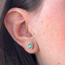 Load image into Gallery viewer, Portia Emerald Diamond Studs
