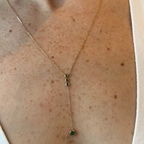 Daen Bezel Emerald Lariat Necklace