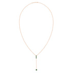 Daen Bezel Emerald Lariat Necklace