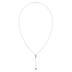 Daen Bezel Emerald Lariat Necklace