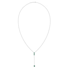 Load image into Gallery viewer, Daen Bezel Emerald Lariat Necklace
