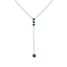 Load image into Gallery viewer, Daen Bezel Emerald Lariat Necklace
