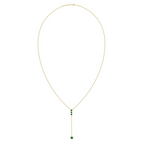 Daen Bezel Emerald Lariat Necklace