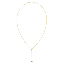 Load image into Gallery viewer, Daen Bezel Emerald Lariat Necklace
