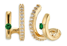 Load image into Gallery viewer, Denisse Emerald Diamond Earrings
