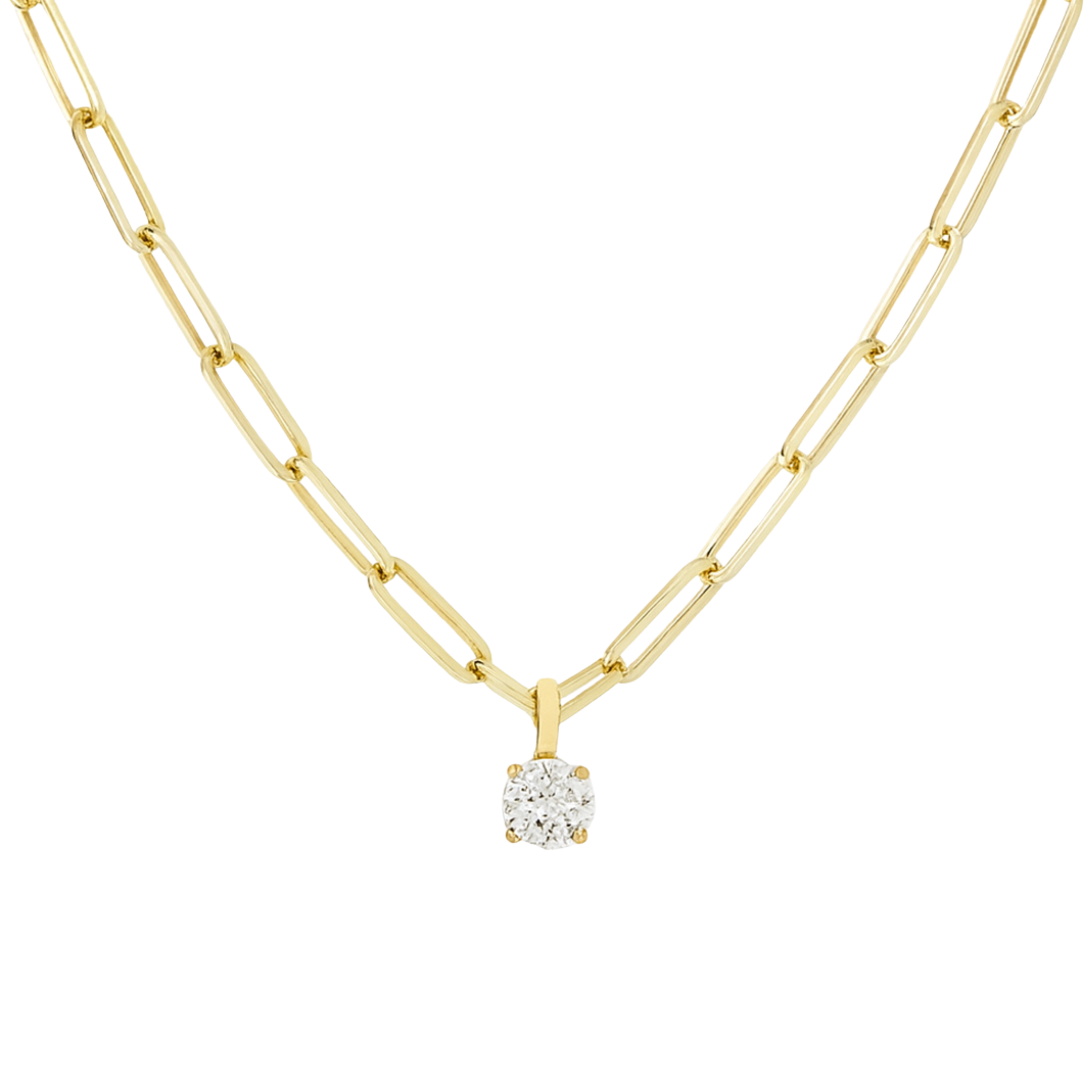 Virginia Paperclip 1 ct Diamond Gold Necklace