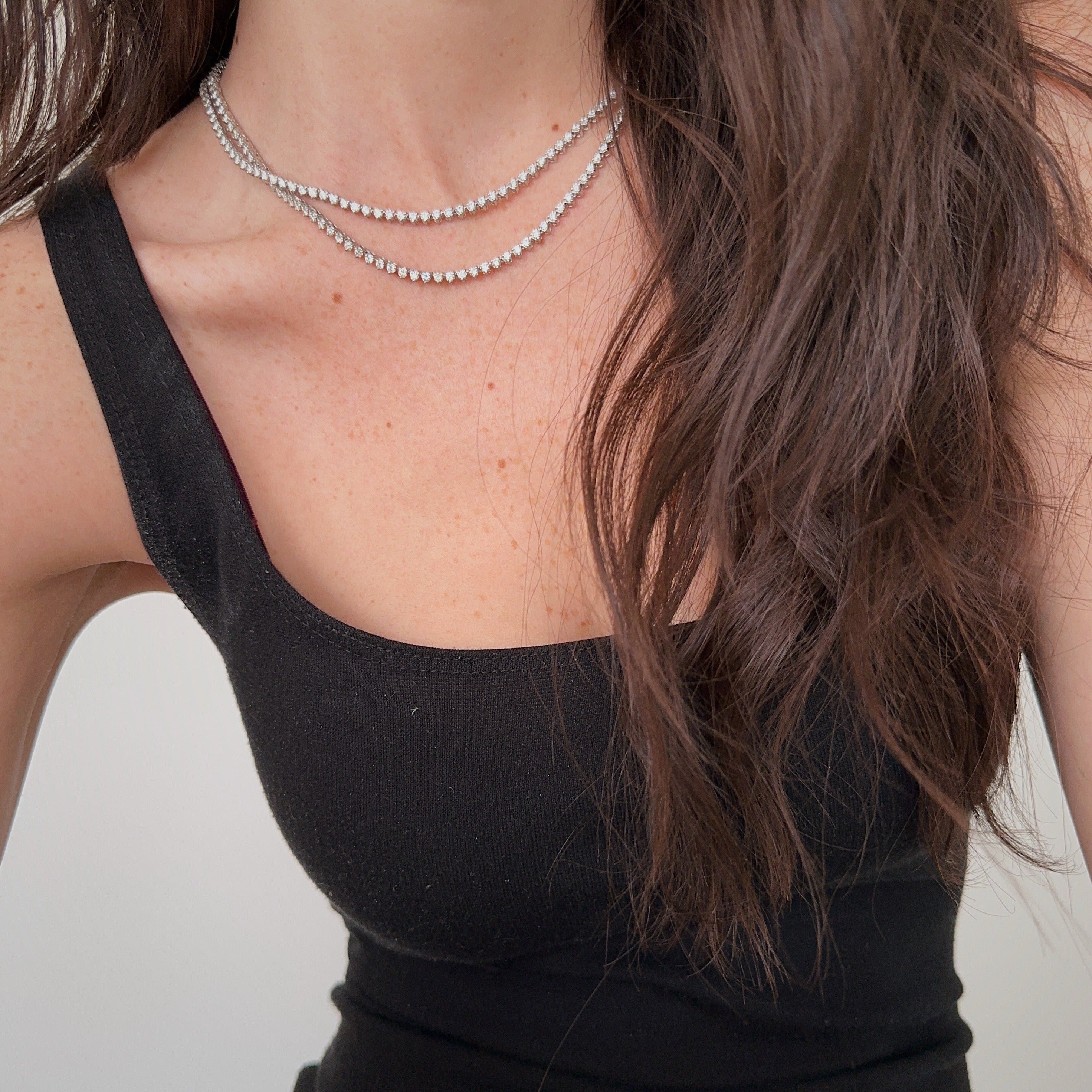 Serena Straight Diamond Tennis Necklace 5.0 ct.