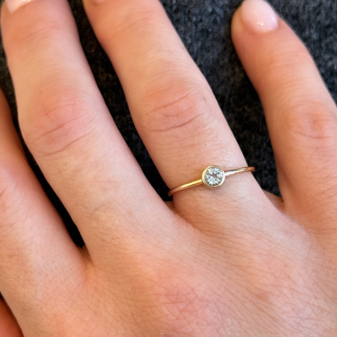 Arlet Bezel Aquamarine Ring