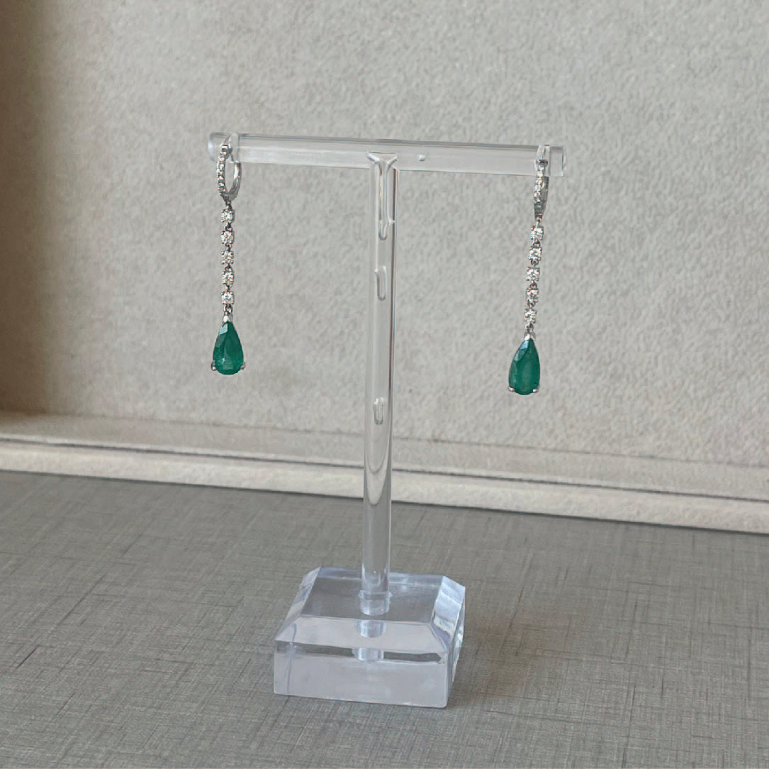 Elara Emerald Diamond Earrings