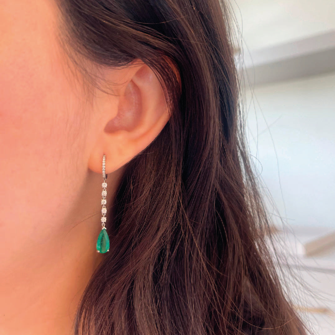 Elara Emerald Diamond Earrings