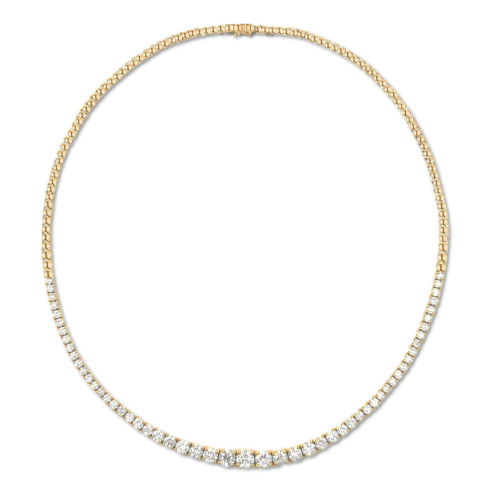 Elia Half Diamond Riviera Tennis Necklace 3.73 ct