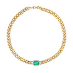 Elisa Emerald Cuban Gold Bracelet