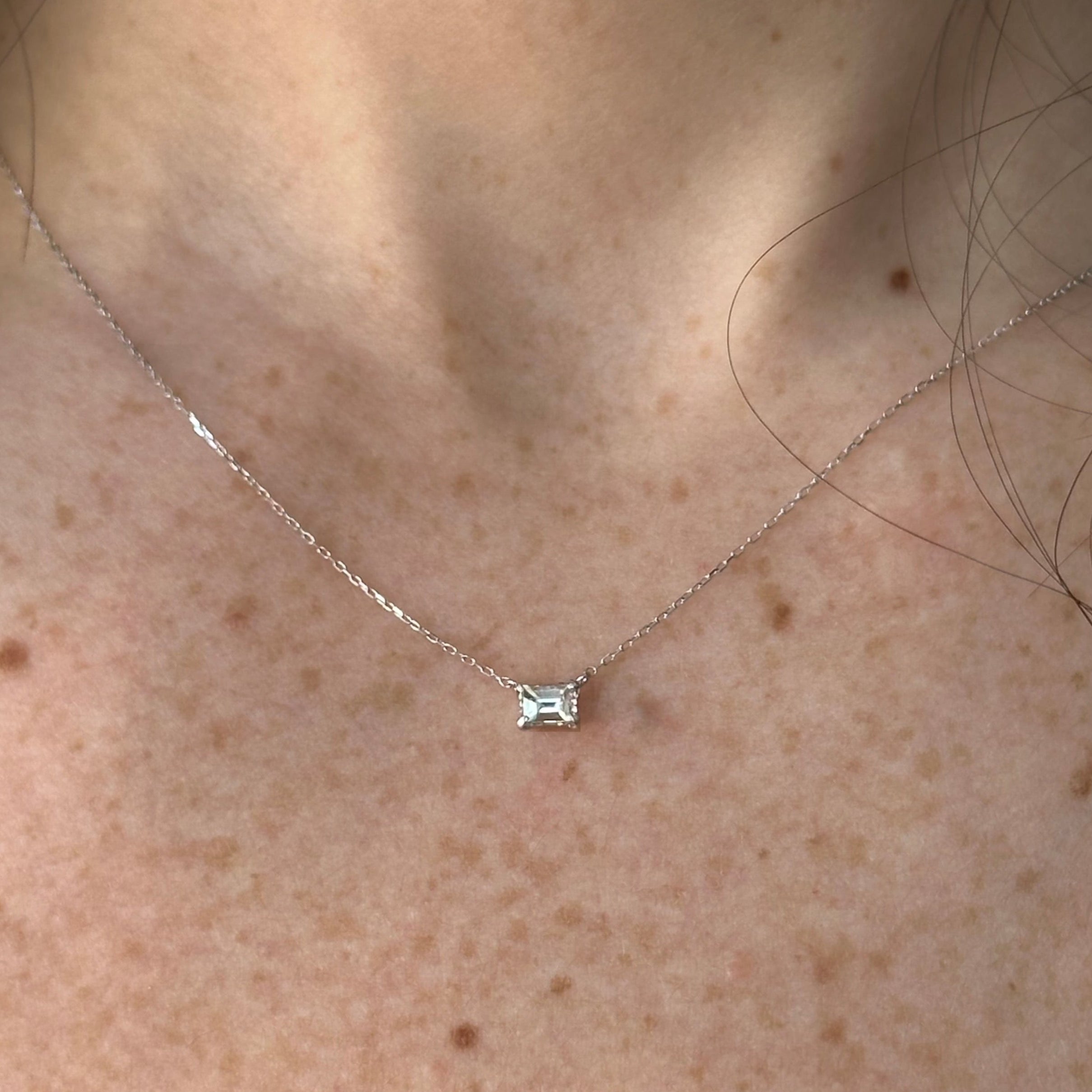 Enola Emerald Cut Diamond Necklace