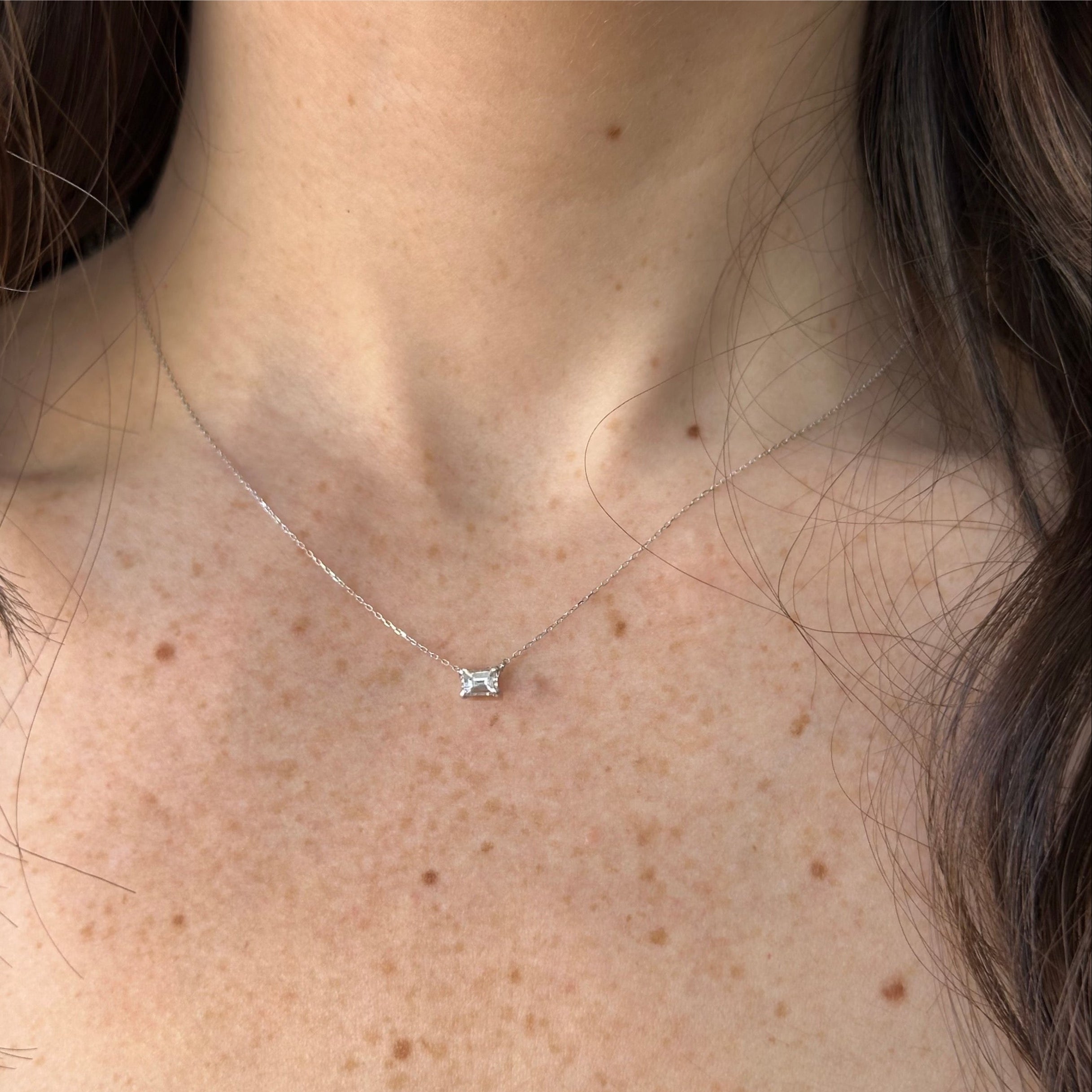 Enola Emerald Cut Diamond Necklace