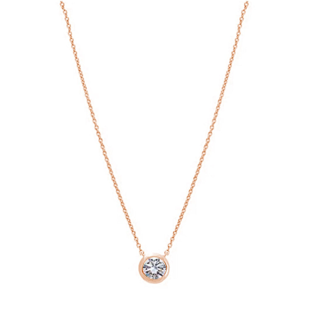 Evelyn Bezel Round Diamond Necklace 0.07 ct.