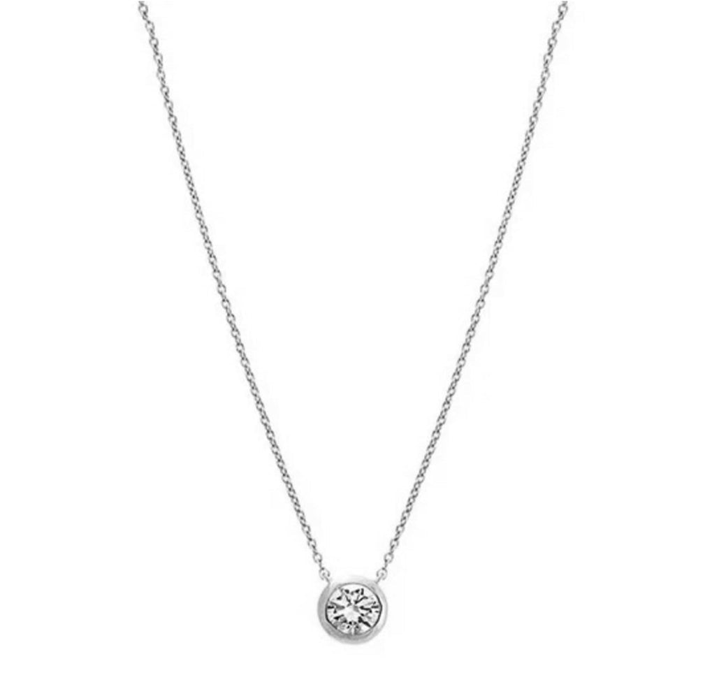 Evelyn Bezel Round Diamond Necklace 0.07 ct.