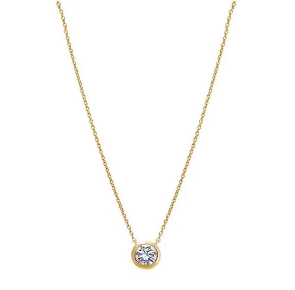 Evelyn Bezel Round Diamond Necklace 0.07 ct.