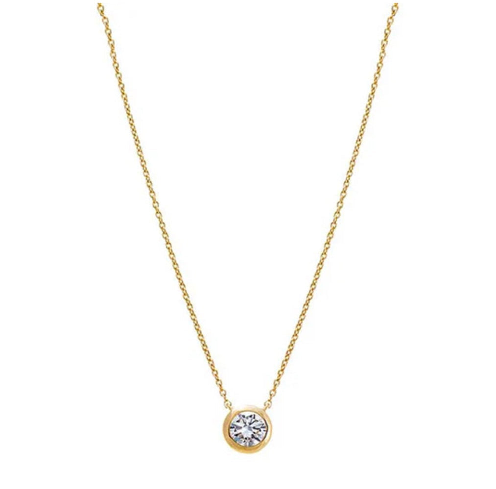Evelyn Bezel Round Diamond Necklace 0.07 ct.