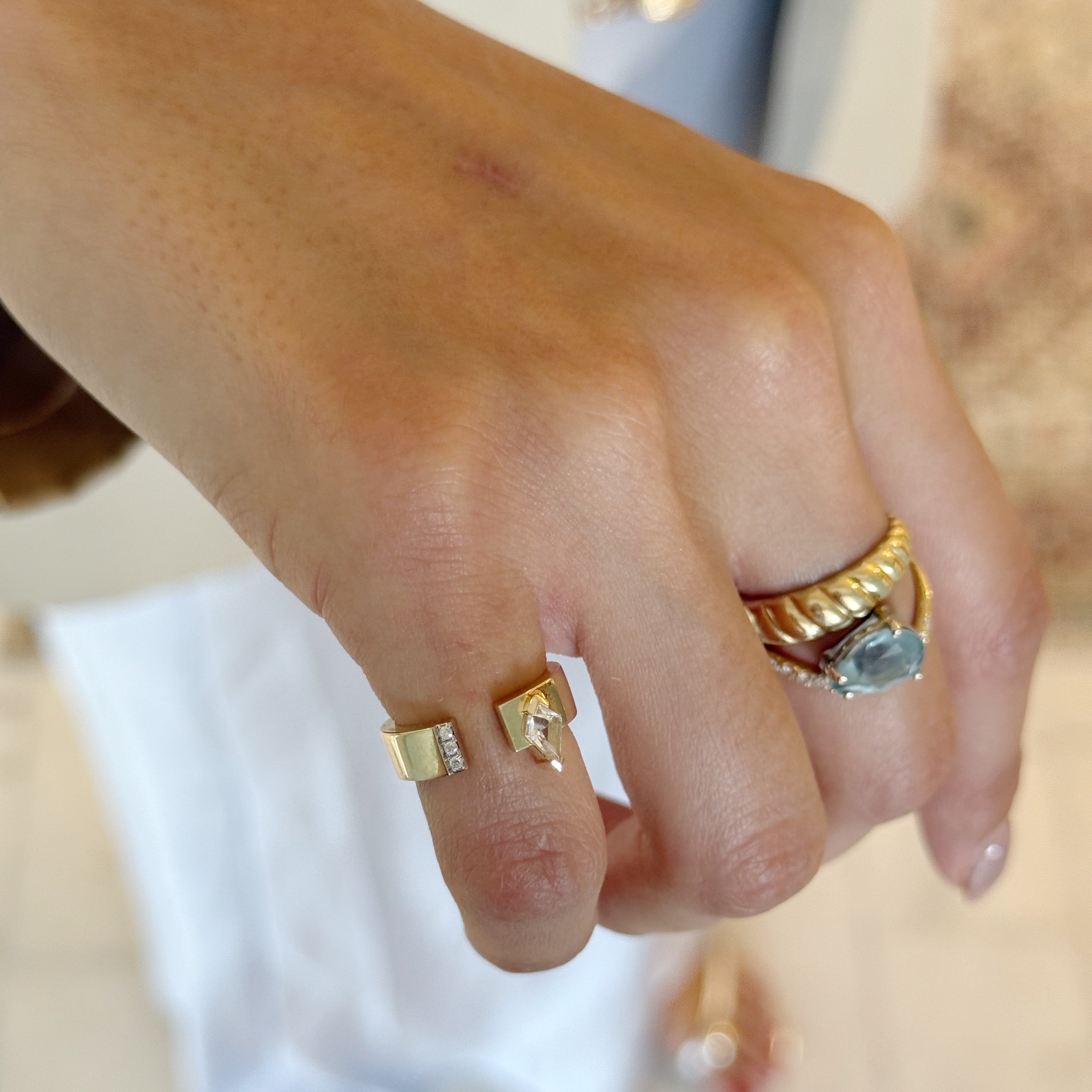 Miley Diamond White Topaz Ring