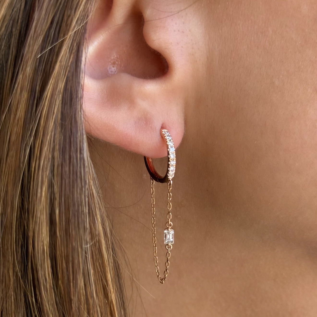 Renee Diamond Long Hoops