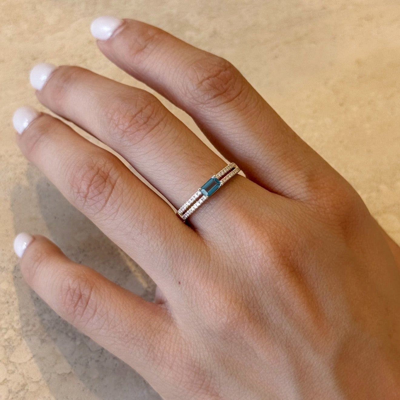 Alessia Blue Topaz Diamond Ring