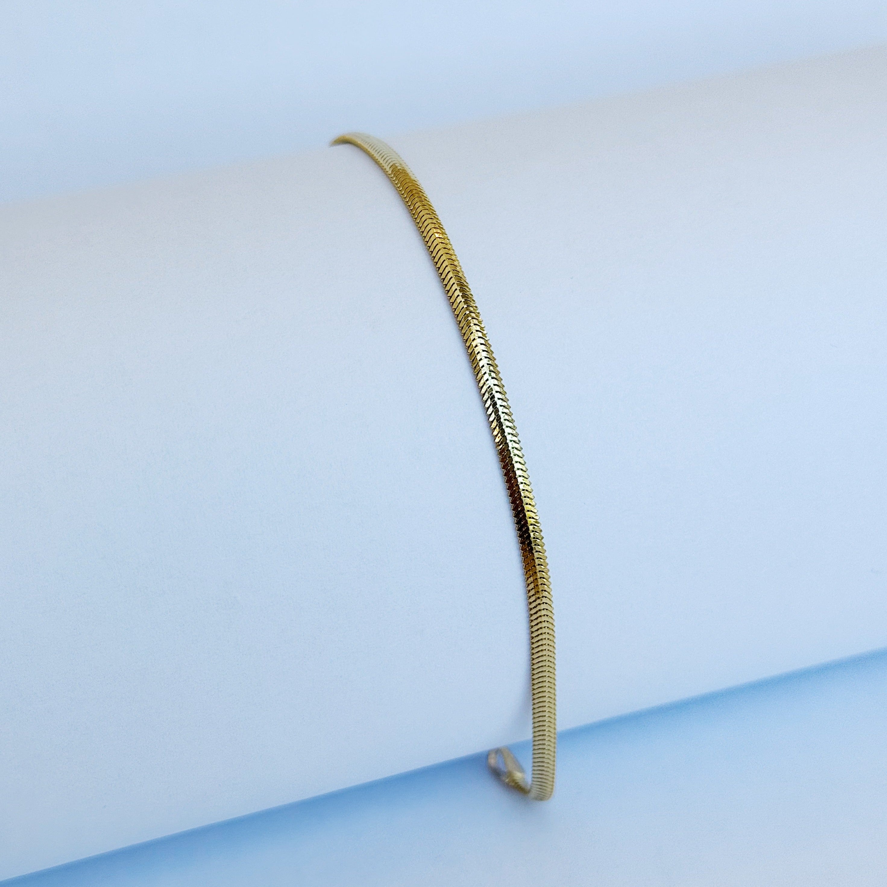 Honey Herringbone Chain Gold Bracelet