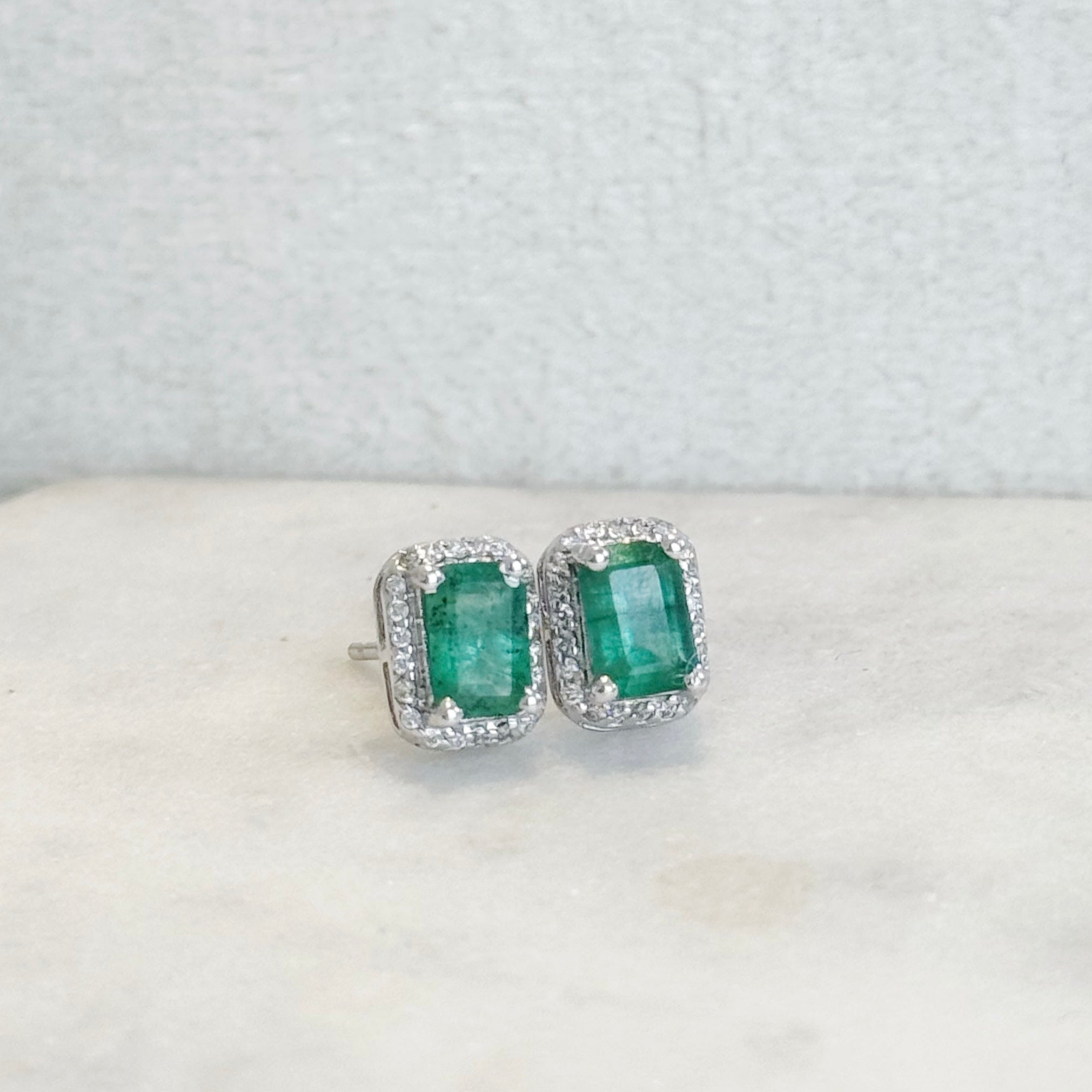 Amaya Emerald Diamond Studs