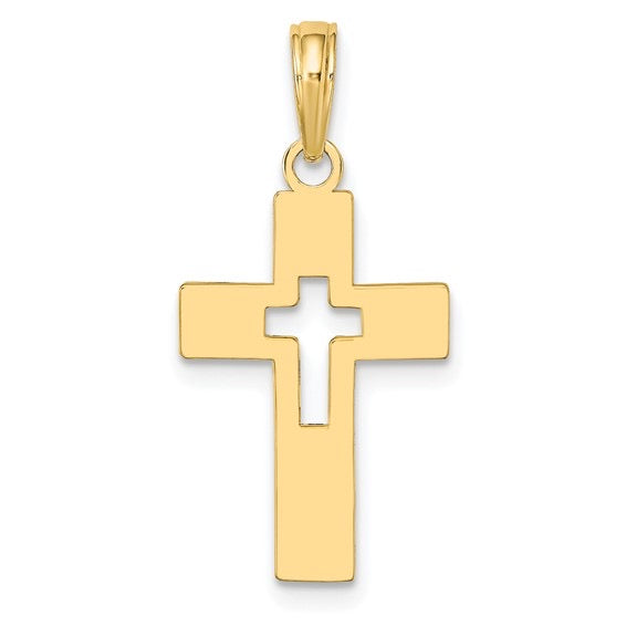 Flat Cut-Out Cross Pendant