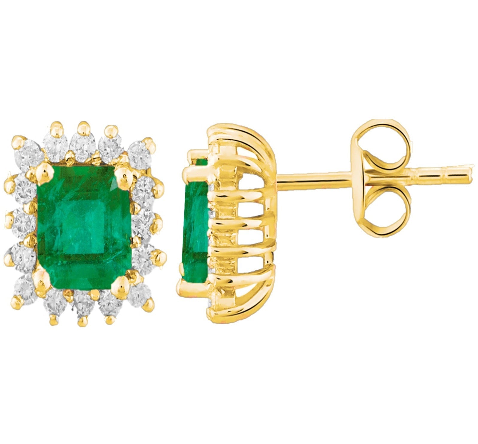 Gabriela Emerald Diamond Studs