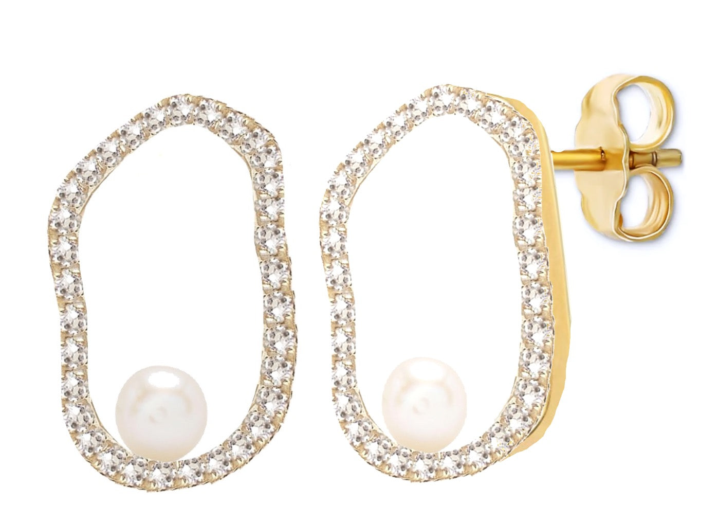 Genovia Pearl Diamond Earrings