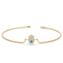 Load image into Gallery viewer, Hamsa Turquoise Bracelet
