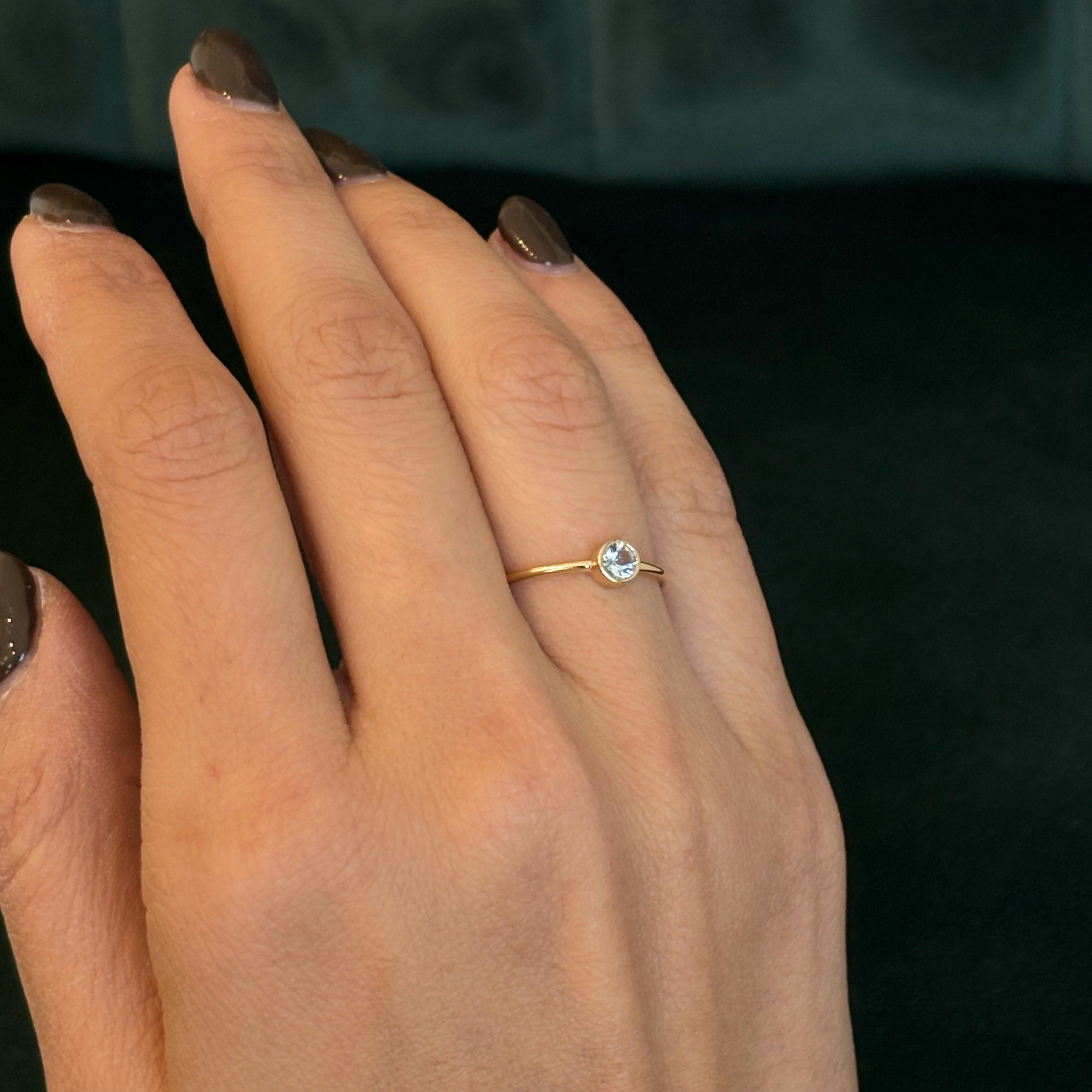 Arlet Bezel Aquamarine Ring