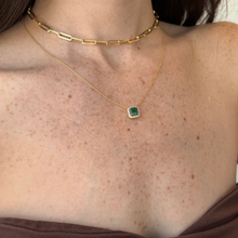 Load image into Gallery viewer, Pamela Princess Cut Emerald Diamond Necklace
