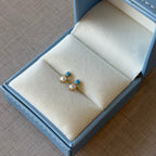 Baby Turquoise and Pearl Earrings