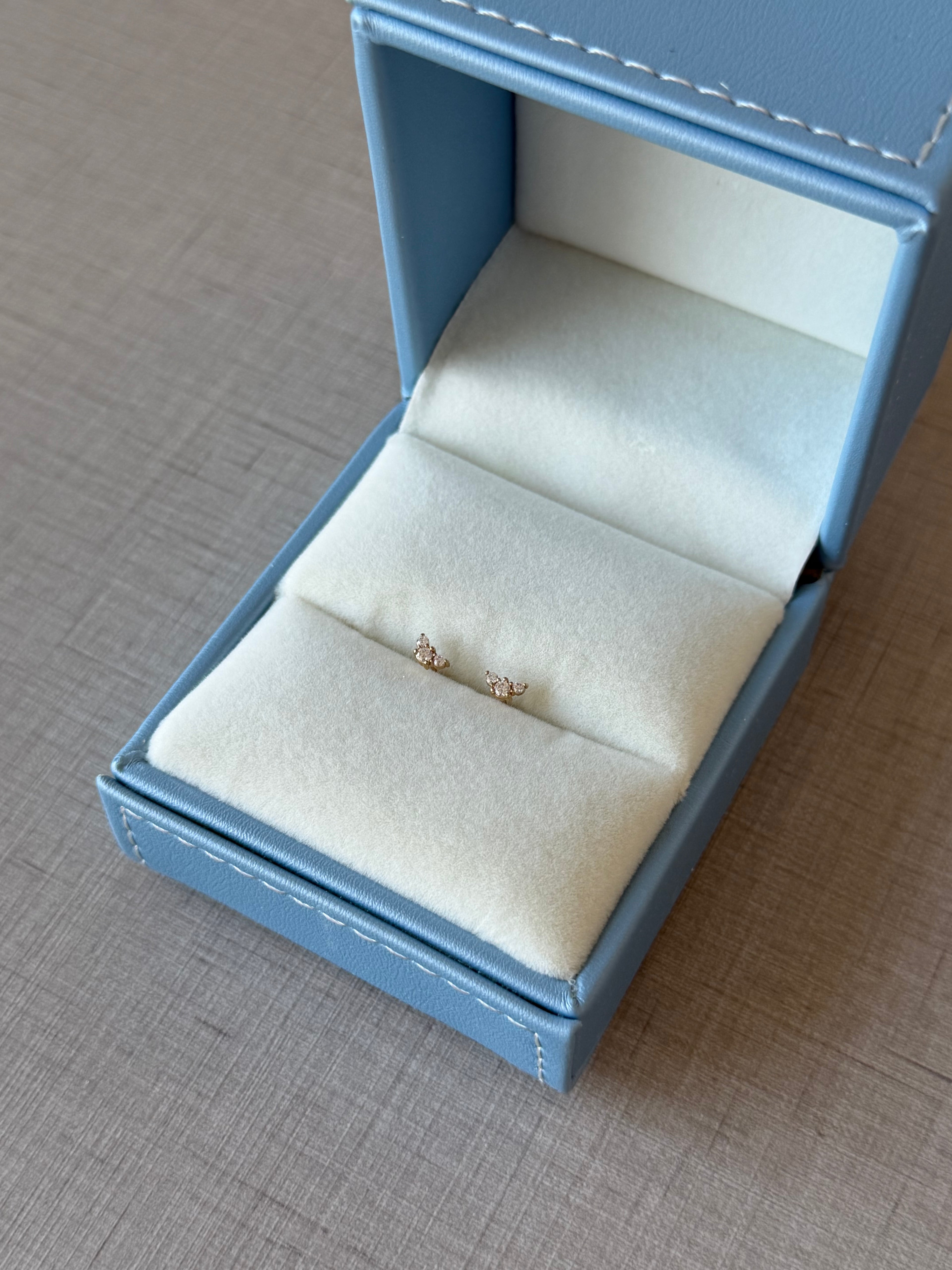 Baby Small 3 Stone Cubic Zirconia Earrings