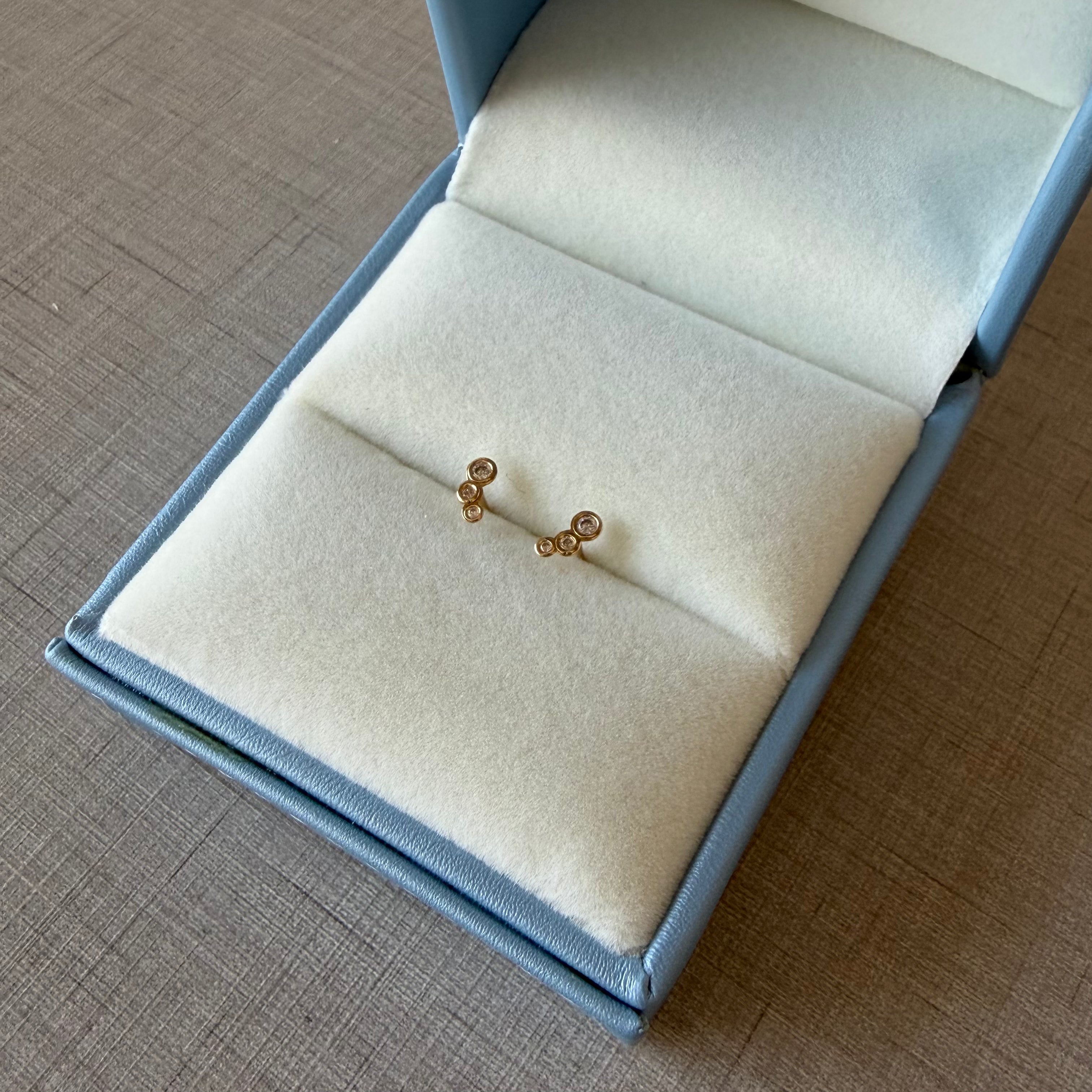 Baby 3 Stone Cubic Zirconia Earrings