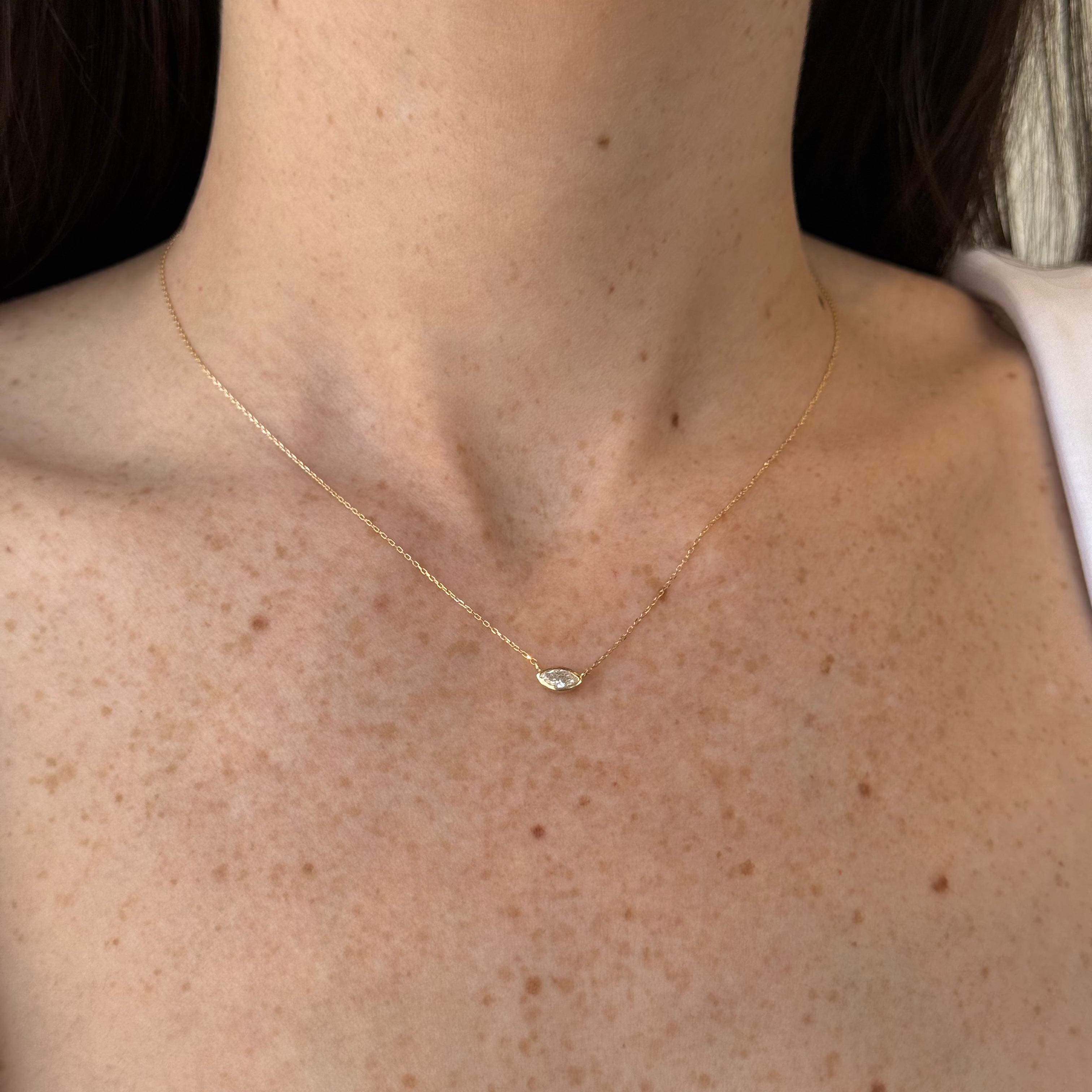 Pia Marquise Bezel Diamond Necklace
