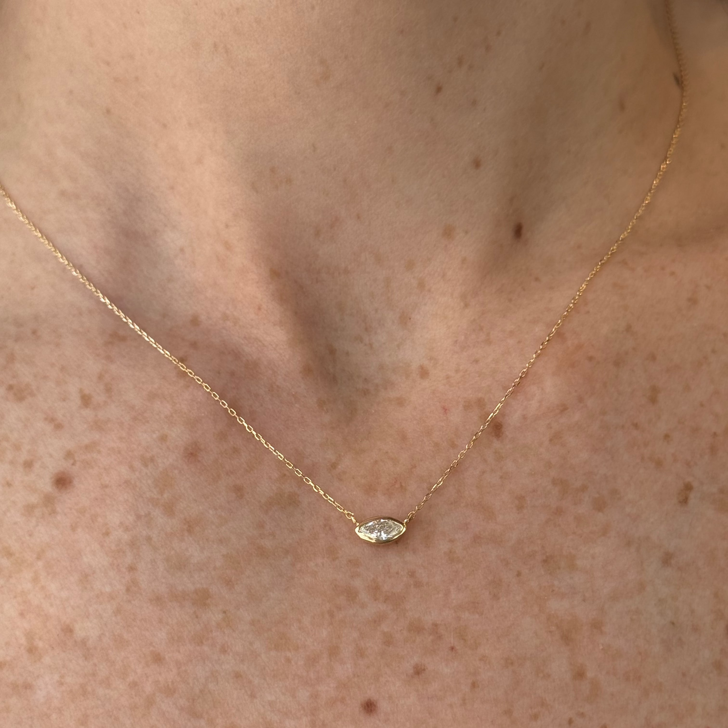 Pia Marquise Bezel Diamond Necklace