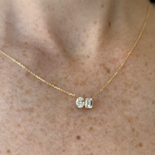 Load image into Gallery viewer, Anaeli Oval and Emerald Cut Diamond Necklace
