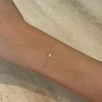 18KG Birthstone Diamond Chain Bracelet (April)