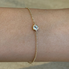 Load image into Gallery viewer, 14KG Birthstone Aquamarine Chain Bracelet (March)
