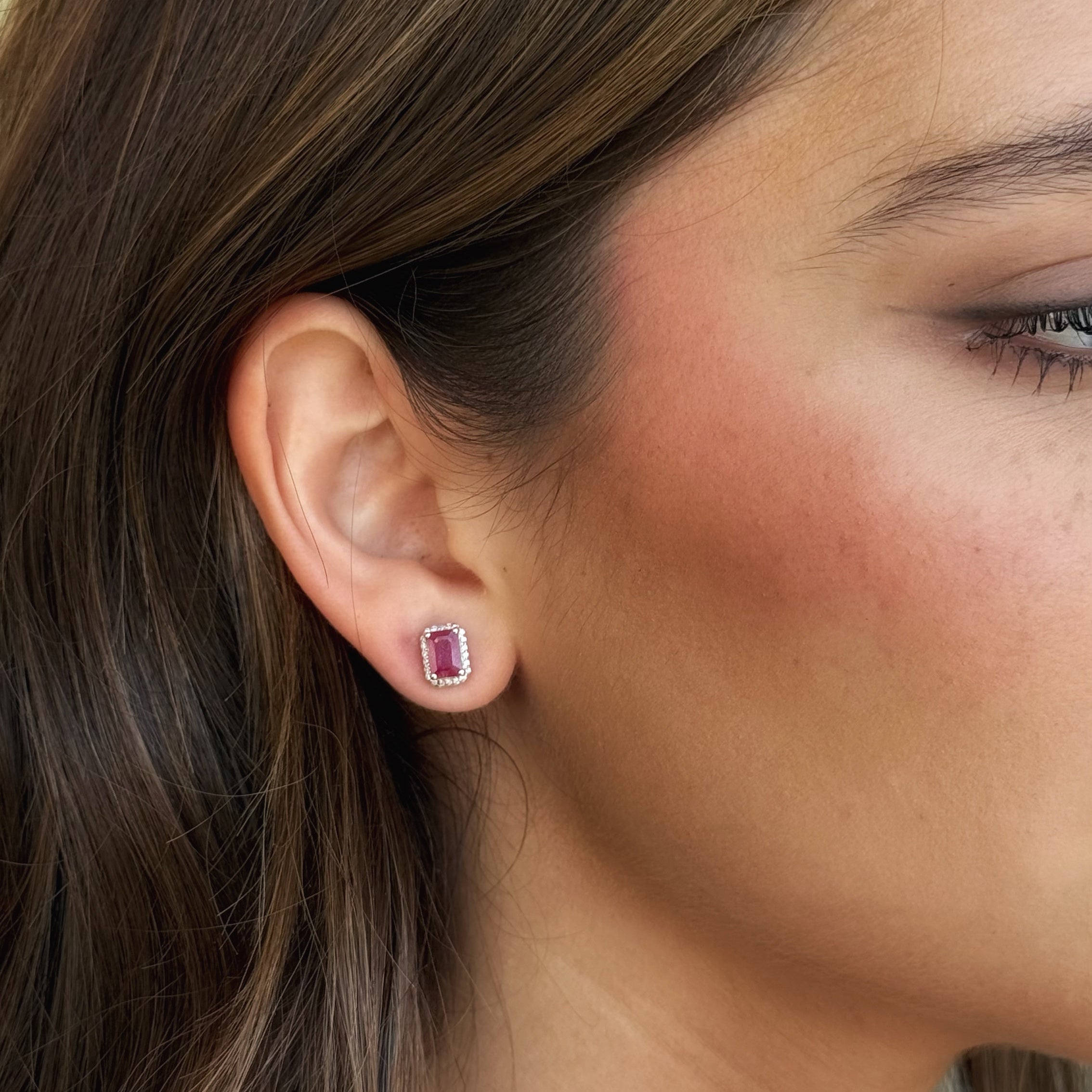 Lena Ruby Diamond Studs