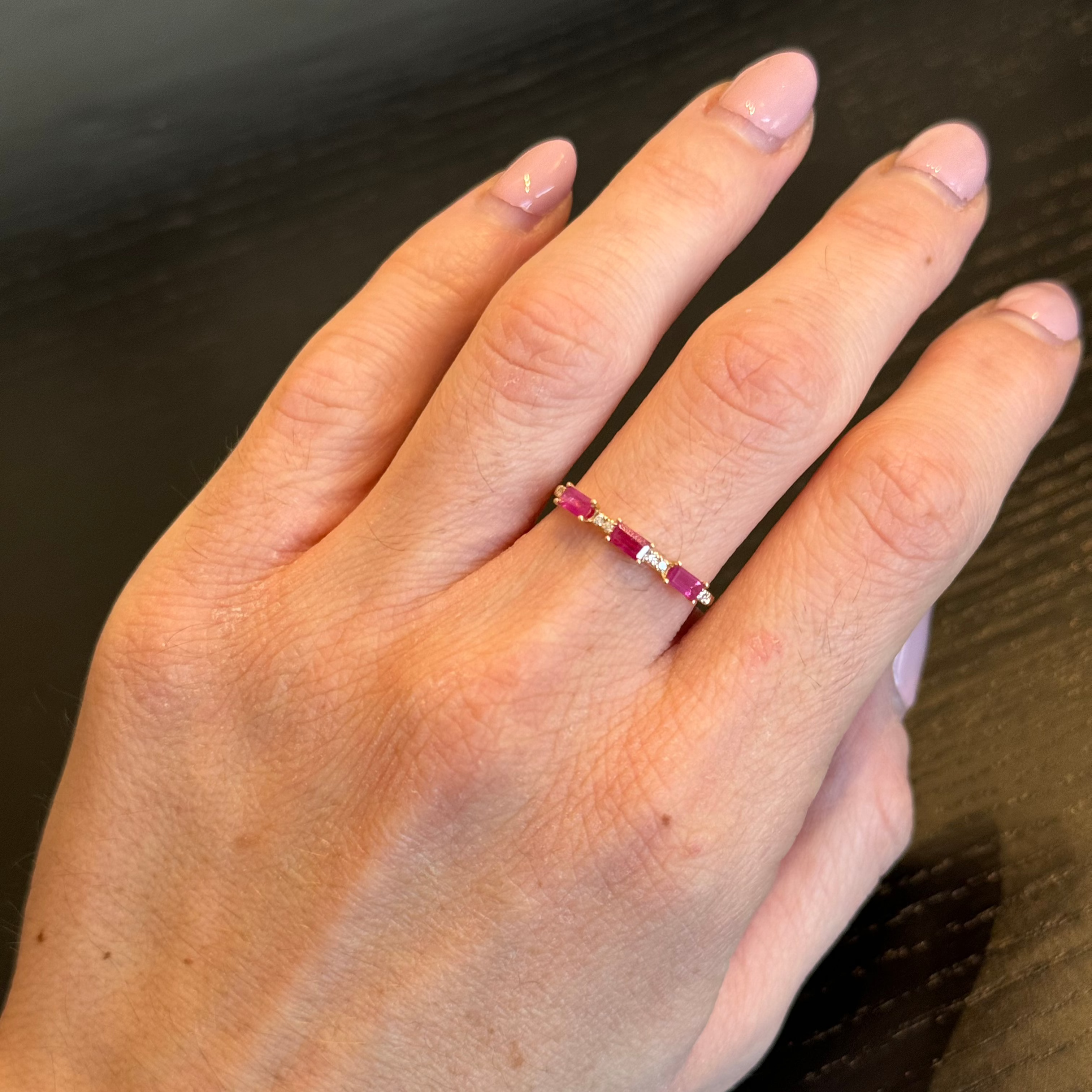 Cherry Ruby Diamond Ring